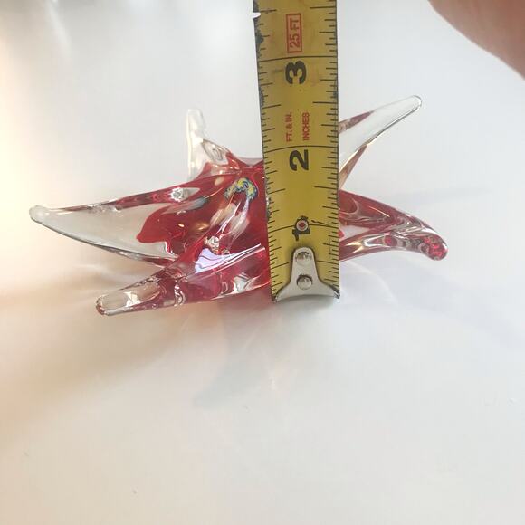 Beautiful Starfish Art Glass Clear Red Colorful Paperweight Home Decor - Picture 7 of 7